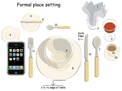 NO smartphone a tavola, non sono posate